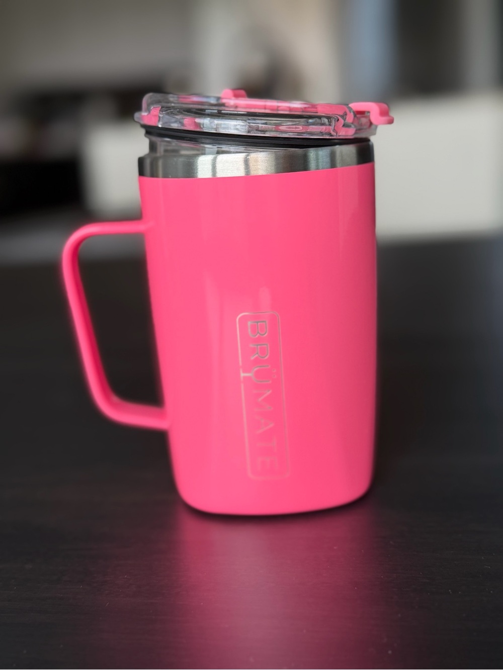 BrüMate Hot Pink Travel Mug with Handle